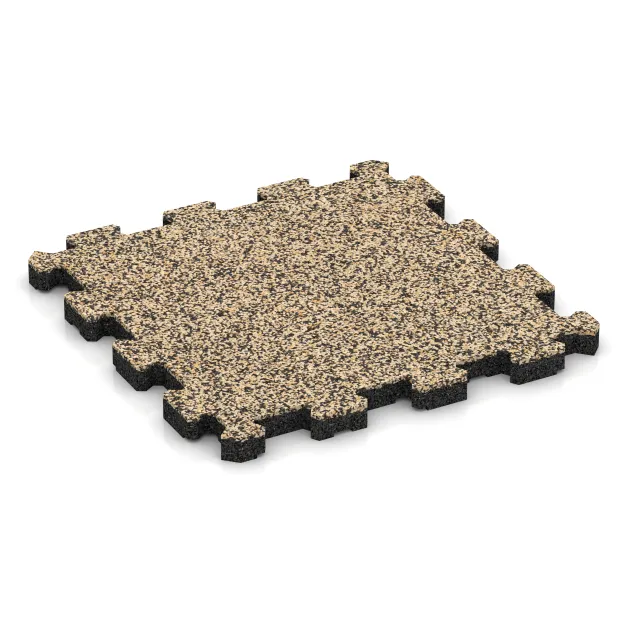 Fitnessmatte Premium 2 cm von WARCO im Farbdesign Travertin mit den Abmessungen 306 x 306 x 20 mm. Produktfoto von Artikel 3713 in der Aufsicht von schräg vorne.