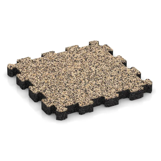 Sportboden – fugenlos von WARCO im Farbdesign Travertin mit den Abmessungen 306 x 306 x 30 mm. Produktfoto von Artikel 4253 in der Aufsicht von schräg vorne.