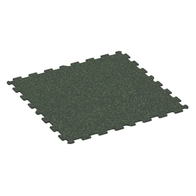 Fitnessboden Kompakt von WARCO im Farbdesign Englischer Rasen mit den Abmessungen 970 x 970 x 8 mm | 0,94 m. Produktfoto von Artikel 1022 in der Aufsicht von schräg vorne.