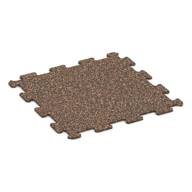 Fitnessboden Kompakt von WARCO im Farbdesign Bast & Borke mit den Abmessungen 485 x 485 x 8 mm | 0,235 m². Produktfoto von Artikel 0887 in der Aufsicht von schräg vorne.