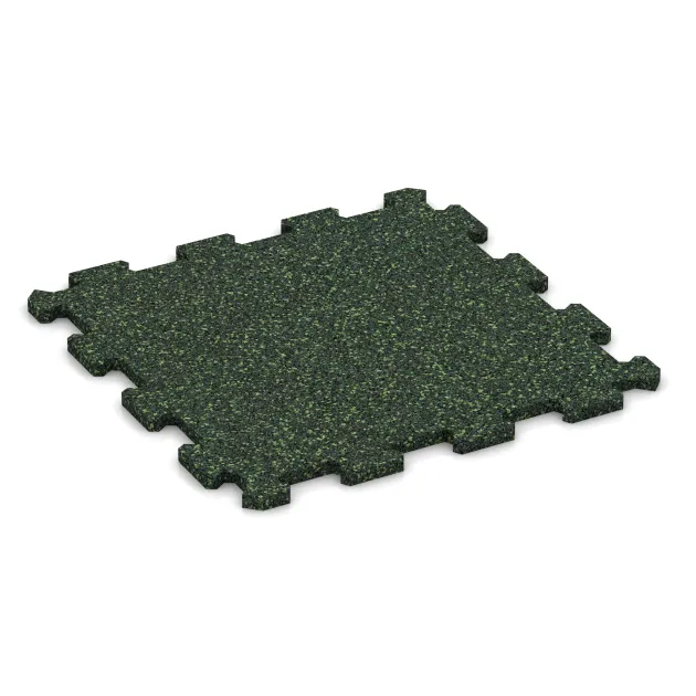 Fitnessboden Kompakt von WARCO im Farbdesign Englischer Rasen mit den Abmessungen 485 x 485 x 16 mm | 0,235 m². Produktfoto von Artikel 0961 in der Aufsicht von schräg vorne.