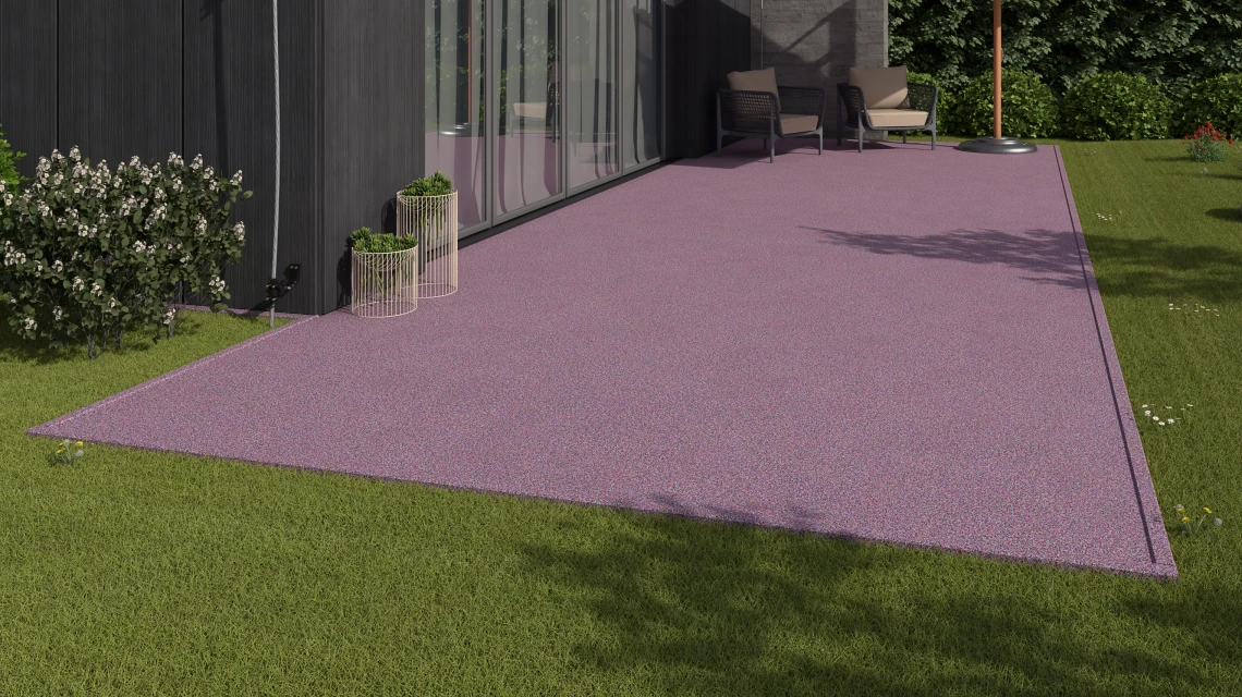 Beispielhafte Verlegung für den Artikel 3734 von WARCO - Steinteppich-Klickfliese, Farbton Lavendel in der Abmessung 30,6 x 30,6 x 2 cm | 0,094 m².