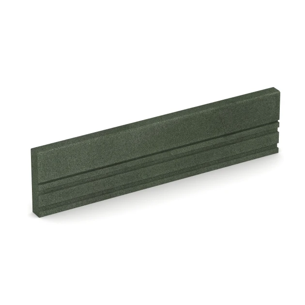 Gummi-Tiefbord von WARCO im Farbdesign Grasgrün mit den Abmessungen 100 x 5 x 25 cm. Produktfoto von Artikel 3786 in der Aufsicht von schräg vorne.