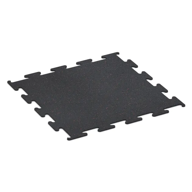 Fitness Performance Elite Trainingsboden von WARCO im Farbdesign Leicht Rot Gesprenkelt mit den Abmessungen 1000 x 1000 x 10 mm. Produktfoto von Artikel 3753 in der Aufsicht von schräg vorne.