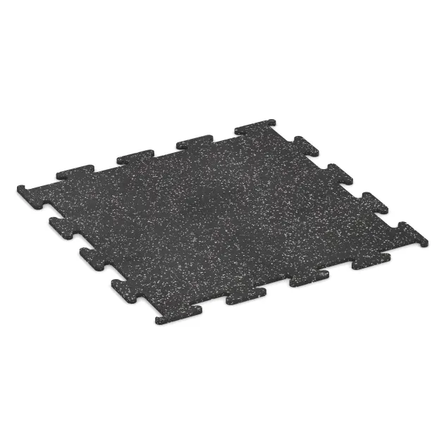 Fitness Performance Elite Trainingsboden von WARCO im Farbdesign Leicht Grau Gesprenkelt mit den Abmessungen 1000 x 1000 x 15 mm. Produktfoto von Artikel 3777 in der Aufsicht von schräg vorne.