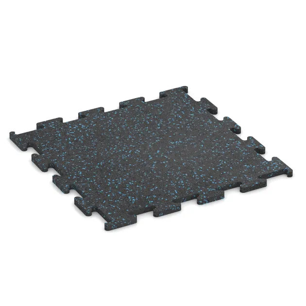 Fitness Performance Elite Trainingsboden von WARCO im Farbdesign Leicht Blau Gesprenkelt mit den Abmessungen 500 x 500 x 15 mm. Produktfoto von Artikel 3770 in der Aufsicht von schräg vorne.