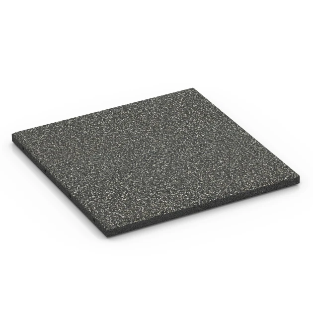 Fallschutzplatte – 90 cm von WARCO im Farbdesign Dunkelgrauer Granit mit den Abmessungen 50 x 50 x 3 cm | 0,25 m². Produktfoto von Artikel 6413 in der Aufsicht von schräg vorne.