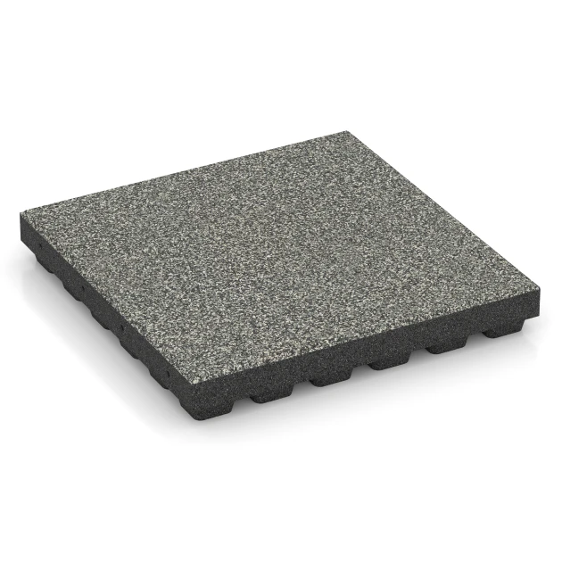 Fallschutzmatte EPDM – 210 cm von WARCO im Farbdesign Grauer Granit mit den Abmessungen 50 x 50 x 7 cm | 0,25 m². Produktfoto von Artikel 6441 in der Aufsicht von schräg vorne.