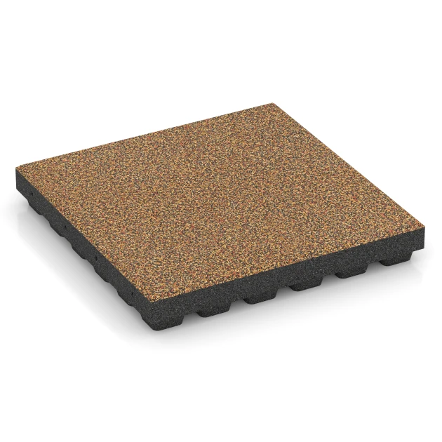Fallschutzmatte EPDM – 210 cm von WARCO im Farbdesign Terra Cotta mit den Abmessungen 50 x 50 x 7 cm | 0,25 m². Produktfoto von Artikel 6443 in der Aufsicht von schräg vorne.