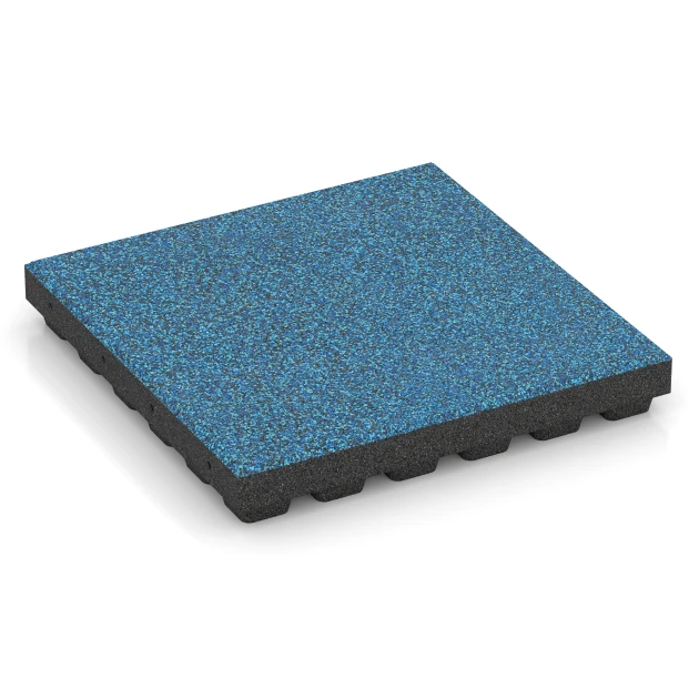 Fallschutzmatte EPDM – 210 cm von WARCO im Farbdesign Atlantik mit den Abmessungen 50 x 50 x 7 cm | 0,25 m². Produktfoto von Artikel 6447 in der Aufsicht von schräg vorne.