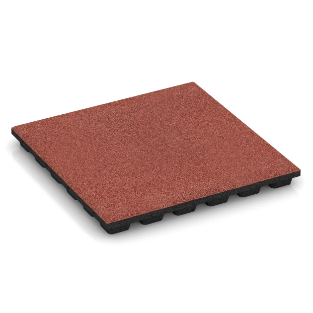 Fallschutzplatten von WARCO im Farbdesign Tomatenrot mit den Abmessungen 50 x 50 x 4,8 cm. Produktfoto von Artikel 6292 in der Aufsicht von schräg vorne.