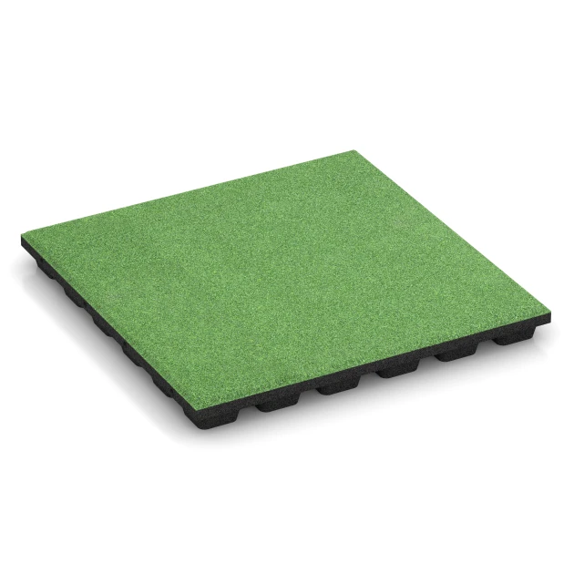 Fallschutzplatten von WARCO im Farbdesign Lindgrün mit den Abmessungen 50 x 50 x 4,8 cm. Produktfoto von Artikel 6293 in der Aufsicht von schräg vorne.