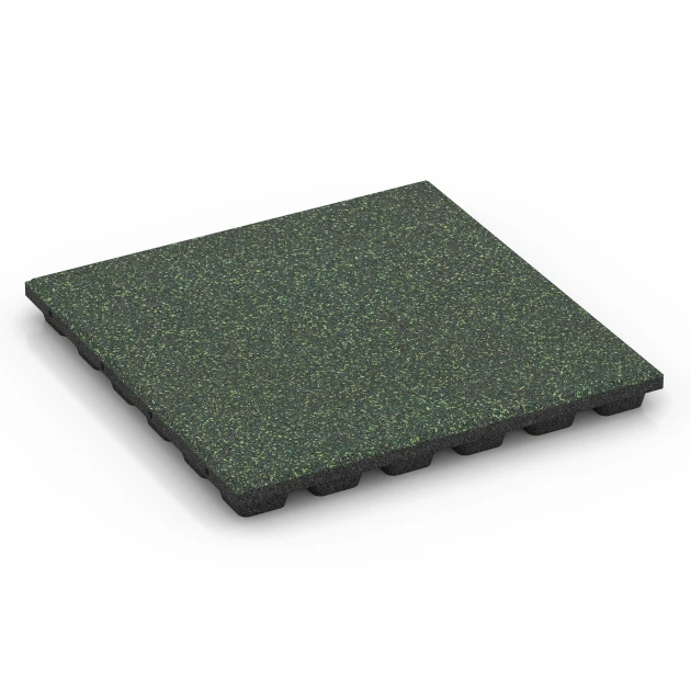 Fallschutzmatte EPDM – 160 cm von WARCO im Farbdesign Englischer Rasen mit den Abmessungen 50 x 50 x 4,8 cm | 0,25 m². Produktfoto von Artikel 6433 in der Aufsicht von schräg vorne.