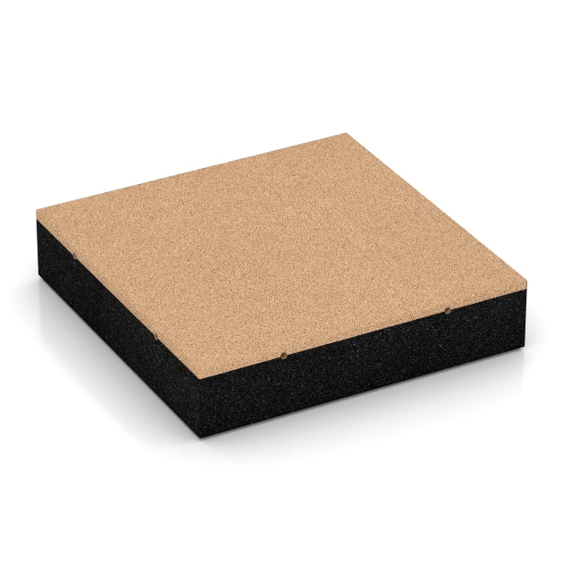 Fallschutzmatte – 300 cm von WARCO im Farbdesign Sandbeige mit den Abmessungen 50 x 50 x 11 cm | 0,25 m². Produktfoto von Artikel 6282 in der Aufsicht von schräg vorne.