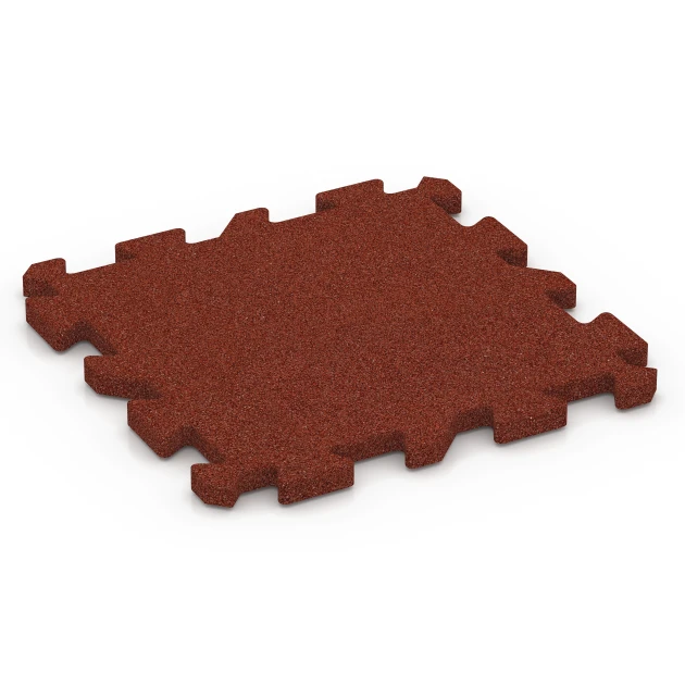Fitness-Puzzlematte von WARCO im Farbdesign Ziegelrot mit den Abmessungen 50 x 50 x 3 cm | 0,25 m². Produktfoto von Artikel 6988 in der Aufsicht von schräg vorne.