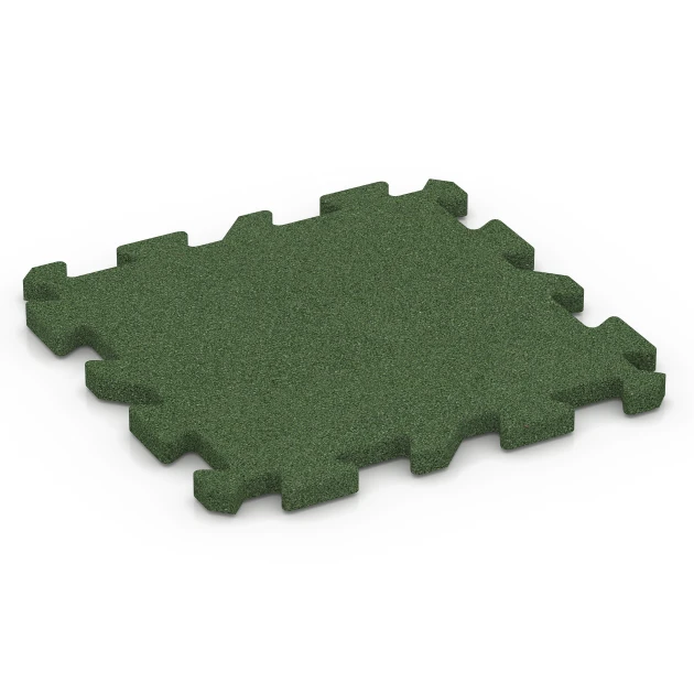 Fitness Bodenschutzmatte von WARCO im Farbdesign Grasgrün mit den Abmessungen 50 x 50 x 3 cm | 0,25 m². Produktfoto von Artikel 6990 in der Aufsicht von schräg vorne.