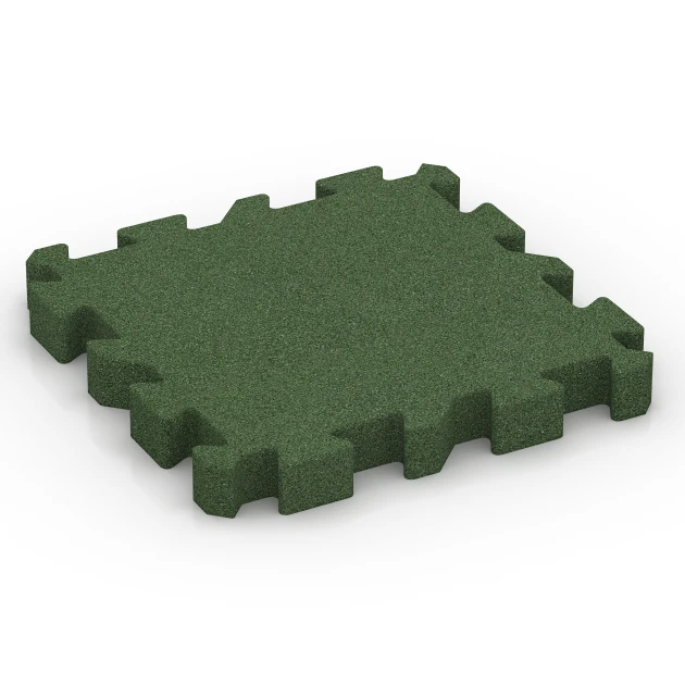 Fallschutz-Puzzlematte – 220 cm von WARCO im Farbdesign Grasgrün mit den Abmessungen 50 x 50 x 6 cm | 0,25 m². Produktfoto von Artikel 6407 in der Aufsicht von schräg vorne.