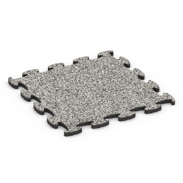 Fitness Active Floor System von WARCO im Farbdesign Grauer Granit mit den Abmessungen 44,6 x 44,6 x 1,8 cm | 0,20 m². Produktfoto von Artikel 6824 in der Aufsicht von schräg vorne.
