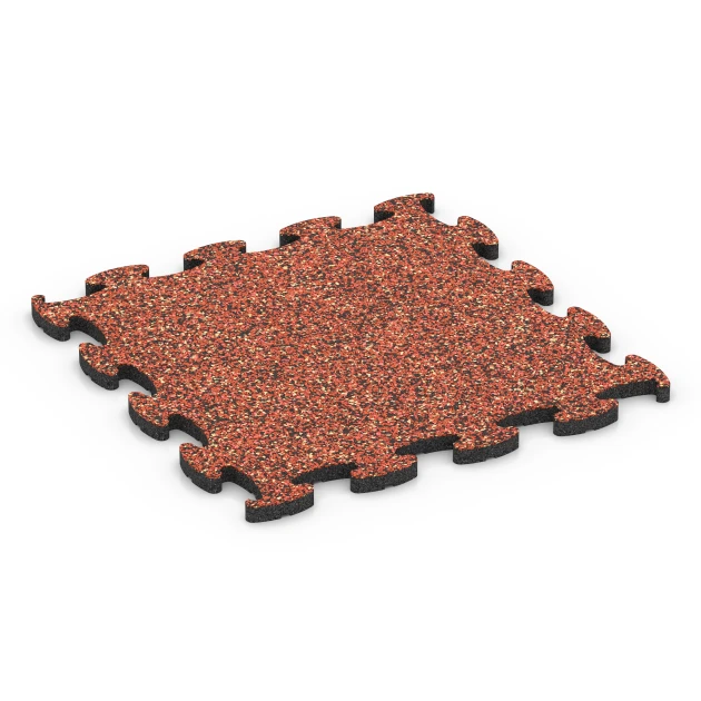 Fitness Max Floor System von WARCO im Farbdesign Feuersglut mit den Abmessungen 46 x 46 x 1,8 cm. Produktfoto von Artikel 6863 in der Aufsicht von schräg vorne.