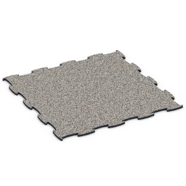 Fitness Active Floor System von WARCO im Farbdesign Grauer Granit mit den Abmessungen 97,1 x 97,1 x 1,8 cm | 0,94 m². Produktfoto von Artikel 6833 in der Aufsicht von schräg vorne.