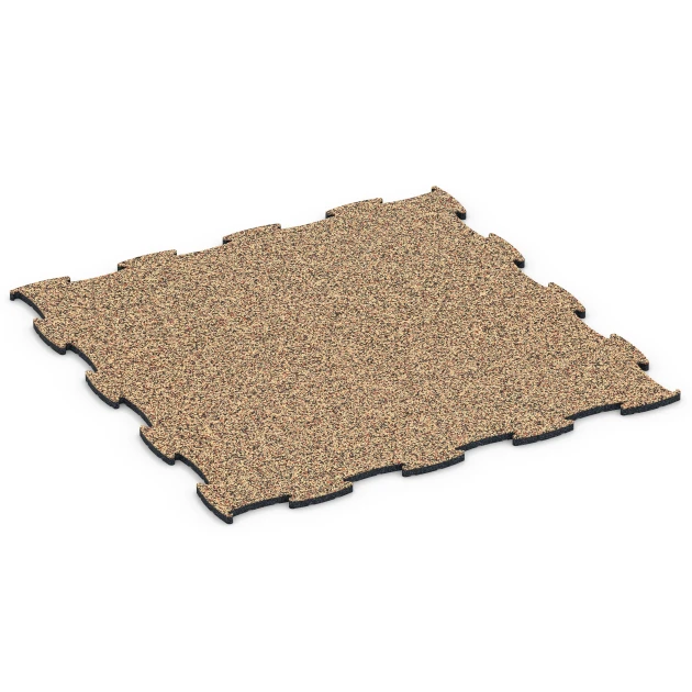 Fitness Active Floor System von WARCO im Farbdesign Terra Cotta mit den Abmessungen 97,1 x 97,1 × 1,8 cm. Produktfoto von Artikel 6835 in der Aufsicht von schräg vorne.
