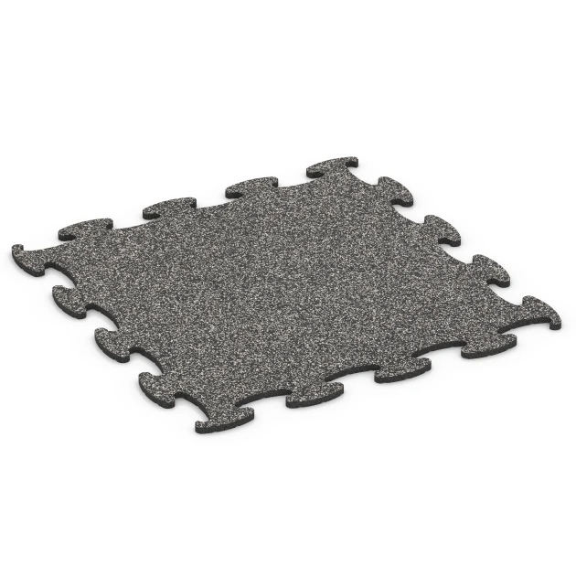 Hundesportboden Indoor von WARCO im Farbdesign Dunkelgrauer Granit mit den Abmessungen 98 x 98 × 1,8 cm. Produktfoto von Artikel 6904 in der Aufsicht von schräg vorne.