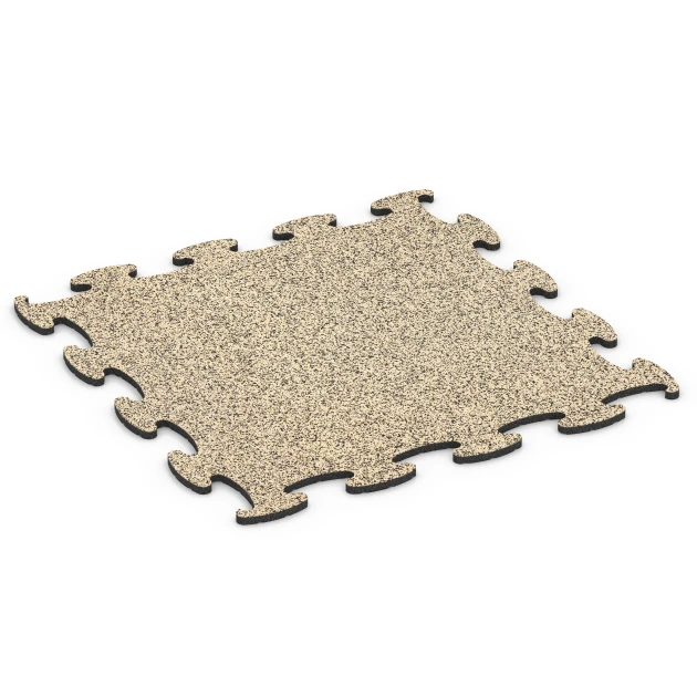 Messeboden Klickfliese von WARCO im Farbdesign Travertin mit den Abmessungen 98 x 98 × 1,8 cm. Produktfoto von Artikel 6928 in der Aufsicht von schräg vorne.