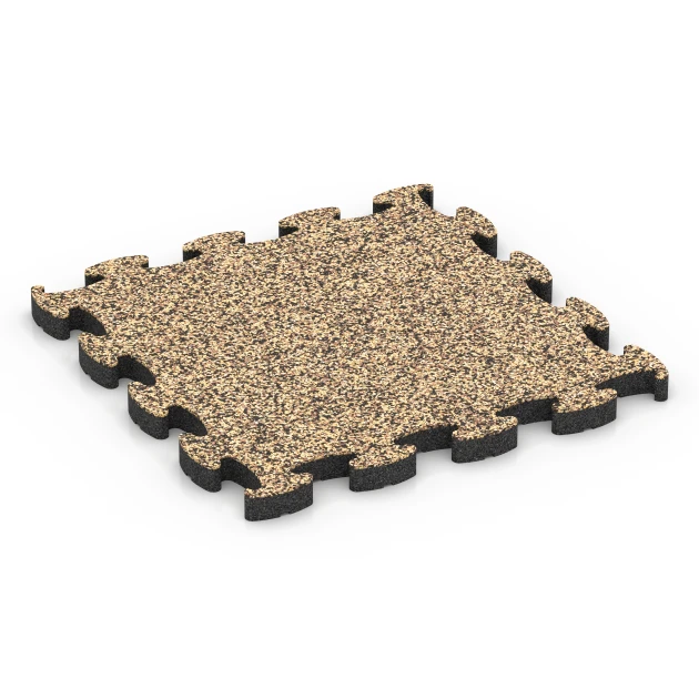 Fitness Active Floor System von WARCO im Farbdesign Rattan Lounge mit den Abmessungen 44,6 x 44,6 × 2,8 cm. Produktfoto von Artikel 6849 in der Aufsicht von schräg vorne.