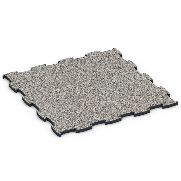 Fitness Active Floor System von WARCO im Farbdesign Grauer Granit mit den Abmessungen 97,1 x 97,1 x 2,8 cm. Produktfoto von Artikel 6851 in der Aufsicht von schräg vorne.