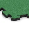 Detailaufnahme der Randausprägung von WARCO-Produkt 6011, Fitness-Bodenschutzmatte, Format 1000 x 1000 x 30 mm, Farbe Maigrün.