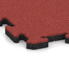 Detailaufnahme der Randausprägung von WARCO-Produkt 6015, Fitness-Bodenschutzmatte, Format 1000 x 1000 x 30 mm, Farbe Rose.