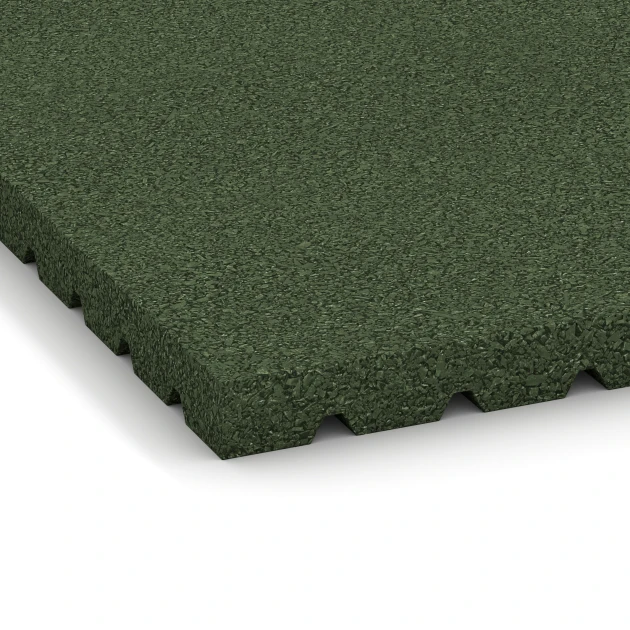 Detailaufnahme der Randausprägung von WARCO-Produkt 3642, Stallmatte HD, Format 100 x 100 x 4 cm, Farbe Grasgrün.