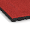 Detailaufnahme der Randausprägung von WARCO-Produkt 0773, Fallschutzmatte, Format 1000 x 1000 x 40 mm, Farbe Rose.