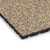 Detailaufnahme der Randausprägung von WARCO-Produkt 5321, Fallschutzplatte, Format 500 x 500 x 30 mm, Farbe Travertin.