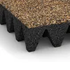 Detailaufnahme der Randausprägung von WARCO-Produkt 3702, Fallschutzplatte, Format 500 x 500 x 100 mm, Farbe Rattan Lounge.