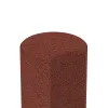 Detailaufnahme der Randausprägung von WARCO-Produkt 2561, Gummi-Palisade, Format ø250 x 800 mm, Farbe Ziegelrot.