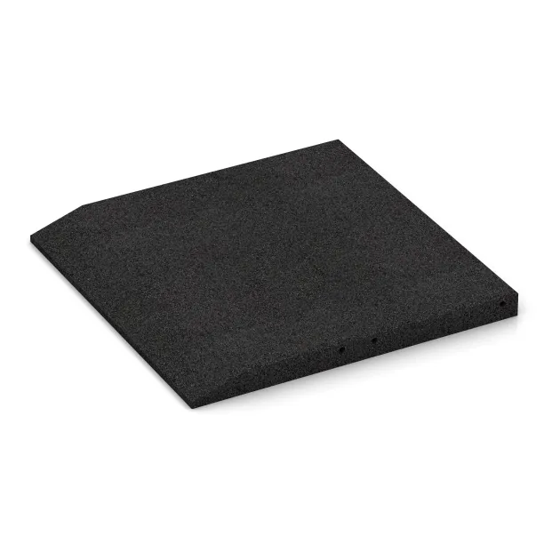 Detailaufnahme der Randausprägung von WARCO-Produkt 0431, Rand-Platte (eine Seite abgeschrägt), Format 500 x 500 x 40 mm, Farbe Anthrazit.