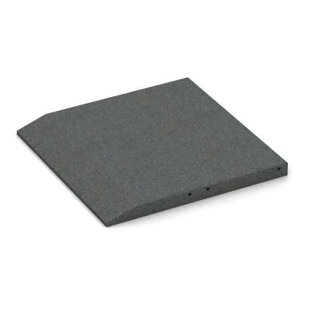 Detailaufnahme der Randausprägung von WARCO-Produkt 0430, Rand-Platte (eine Seite abgeschrägt), Format 500 x 500 x 40 mm, Farbe Schiefergrau.