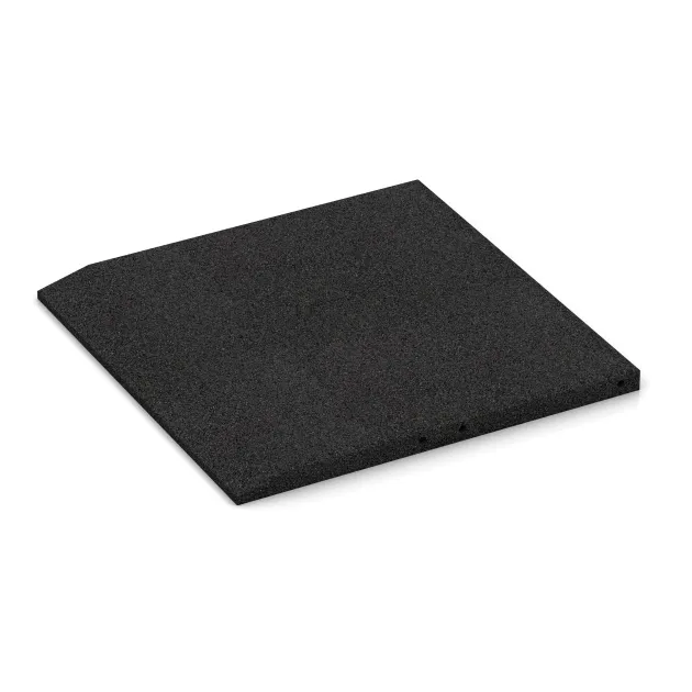 Detailaufnahme der Randausprägung von WARCO-Produkt 0425, Rand-Platte (eine Seite abgeschrägt), Format 500 x 500 x 30 mm, Farbe Anthrazit.