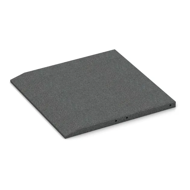 Detailaufnahme der Randausprägung von WARCO-Produkt 0424, Rand-Platte (eine Seite abgeschrägt), Format 500 x 500 x 30 mm, Farbe Schiefergrau.