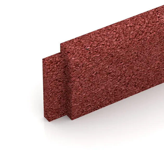 Detailaufnahme der Randausprägung von WARCO-Produkt 4293, Wandschutz Sockelleiste, Format 750 x 20 x 80 mm, Farbe Korallenrot.