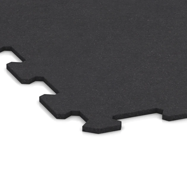 Detailaufnahme der Randausprägung von WARCO-Produkt 1064, Fitnessboden Kompakt, Format 970 x 970 x 8 mm | 0,94 m, Farbe Anthrazit matt.