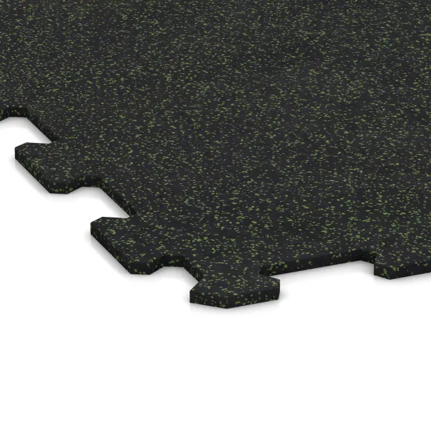 Detailaufnahme der Randausprägung von WARCO-Produkt 1042, Treppenbelag, Format 970 x 970 x 8 mm | 0,94 m, Farbe Leicht Grün Gesprenkelt.
