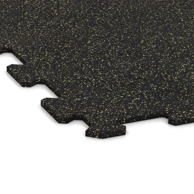 Detailaufnahme der Randausprägung von WARCO-Produkt 1047, Treppenbelag, Format 970 x 970 x 8 mm | 0,94 m, Farbe Leicht Gelb Gesprenkelt.