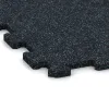 Detailaufnahme der Randausprägung von WARCO-Produkt 1131, Fitnessboden Kompakt, Format 970 x 970 x 16 mm | 0,94 m², Farbe Leicht Blau Gesprenkelt.