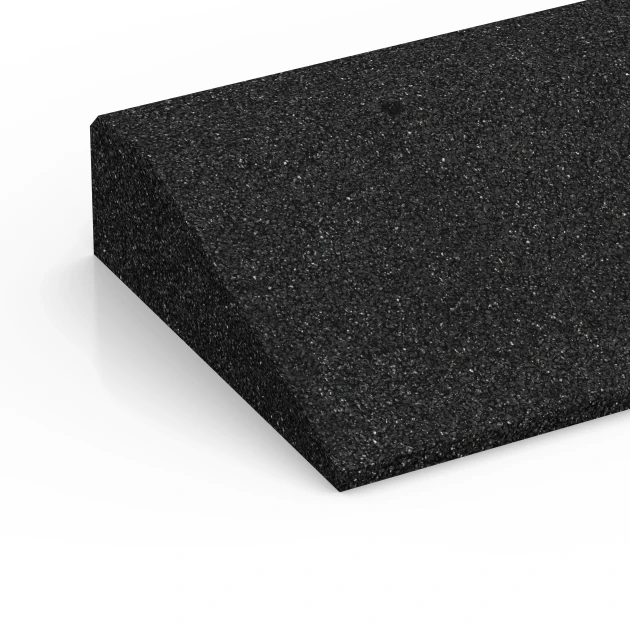 Detailaufnahme der Randausprägung von WARCO-Produkt 6601, Übergangsrampe, Format 100 × 25 cm | 1 < 8 cm, Farbe Anthrazit.