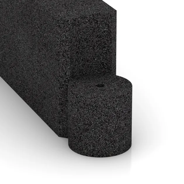 Detailaufnahme der Randausprägung von WARCO-Produkt 2578, Kettenelement, Format 1000 x 150 x 300 mm, Farbe Anthrazit.