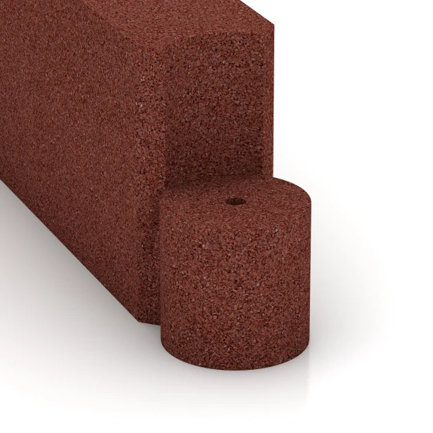 Detailaufnahme der Randausprägung von WARCO-Produkt 2573, Kettenelement, Format 100 x 15 x 30 cm, Farbe Ziegelrot.