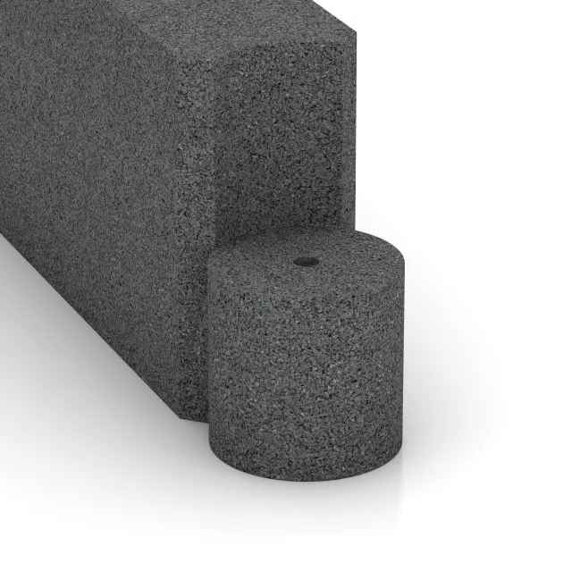 Detailaufnahme der Randausprägung von WARCO-Produkt 2577, Kettenelement, Format 1000 x 150 x 300 mm, Farbe Schiefergrau.