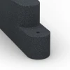 Detailaufnahme der Randausprägung von WARCO-Produkt 6642, Gummi-Randstein, Format 100 x 15 x 30 cm, Farbe Schiefergrau.